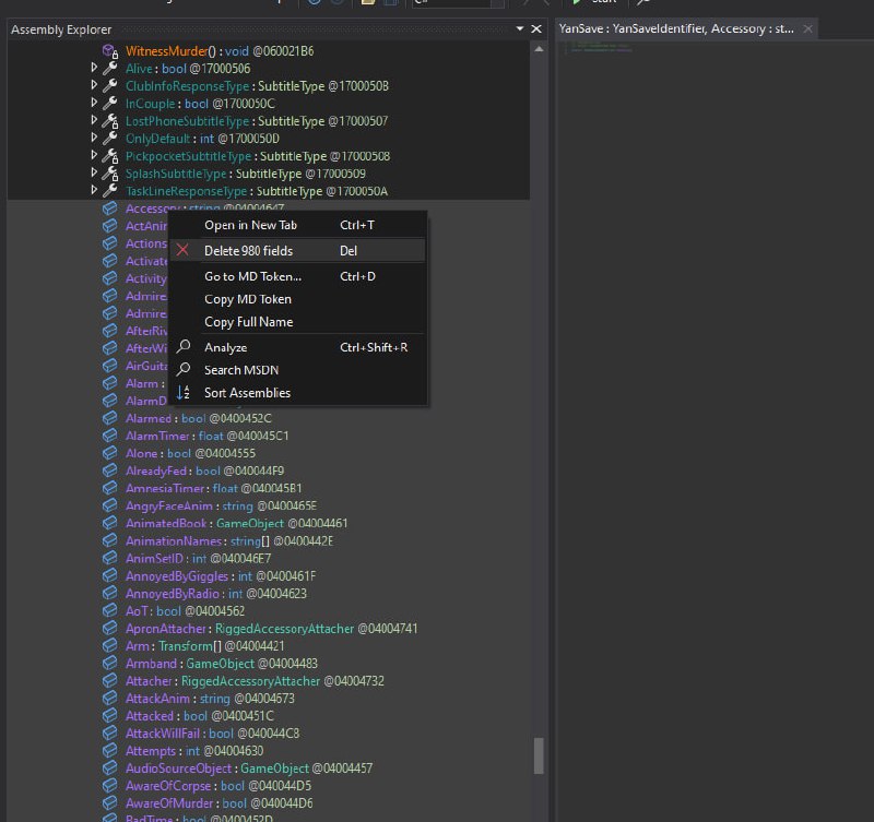 还记得 16, 17 年那会儿 YandereSim 挺出名的，我第一次看 YandereSim code review 的时候还不会逆向 Unity 游戏，也就跟着看了个热闹今天看 C# 的时候突然没有什么理由就想起来这事，都说 yanderedev 代码烂出天际，我就下了一份游戏看看…然后发现传说是对的打开一个比较重要的 class，这个 MonoBehaviour 里有惊人的 980 个 field（却只有 8 个 property） 和 171 个 method；所有学生的所有 routine 全部塞进一个 9199 行的 method 里；到处都是硬编码的 ID, index 和 edge case…读起来太有娱乐效果了，我随便贴几段上来，推荐自己去读读看🤣P.S. 如果要说什么游戏的代码写的比较好的话，GHPC 的代码挺好的，该有的抽象、状态、回调什么的运用的都挺好，看完 YandereSim 可以去洗洗眼睛还记得 16, 17 年那会儿 YandereSim 挺出名的，我第一次看 YandereSim code review 的时候还不会逆向 Unity 游戏，也就跟着看了个热闹今天看 C# 的时候突然没有什么理由就想起来这事，都说 yanderedev 代码烂出天际，我就下了一份游戏看看…然后发现传说是对的打开一个比较重要的 class，这个 MonoBehaviour 里有惊人的 980 个 field（却只有 8 个 property） 和 171 个 method；所有学生的所有 routine 全部塞进一个 9199 行的 method 里；到处都是硬编码的 ID, index 和 edge case…读起来太有娱乐效果了，我随便贴几段上来，推荐自己去读读看🤣P.S. 如果要说什么游戏的代码写的比较好的话，GHPC 的代码挺好的，该有的抽象、状态、回调什么的运用的都挺好，看完 YandereSim 可以去洗洗眼睛