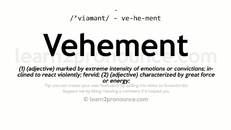 慷慨激昂：vehement.e.g. Both men were vehement in their denial of the charges against them.