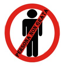 Persona non grata拉丁文: person not welcome. 复数形式为personae non gratae.通常被用作外交词汇