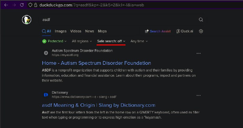 用 DuckDuckGo 搜索东西的时候突然想看看它的搜索页面设置是怎么存的，然后进 local storage 扒的时候发现了一个文档 URL