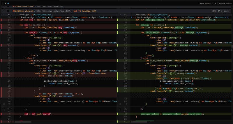Zed 224.4 出 side by side diff 了，太好了