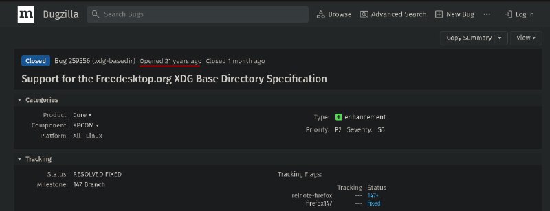 Mozilla 修 XDG 这个 bug 花了 21 年 lmao