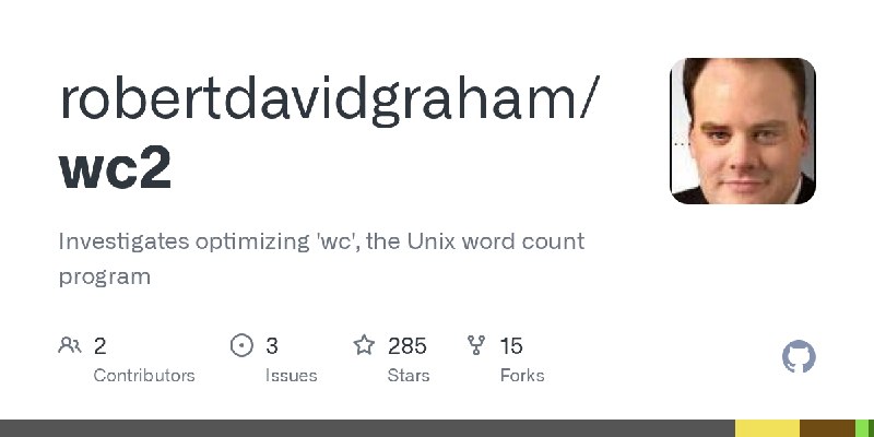 GitHub - robertdavidgraham/wc2: Investigates optimizing 'wc', the Unix word count program