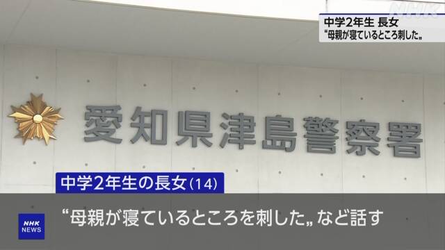 “母親が寝ているところ刺した”逮捕の14歳長女 愛知 大治町 | NHK