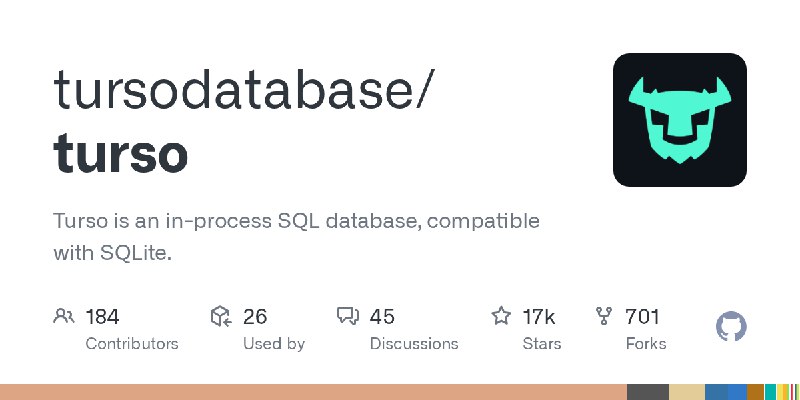 GitHub - tursodatabase/turso: Turso is an in-process SQL database, compatible with SQLite.