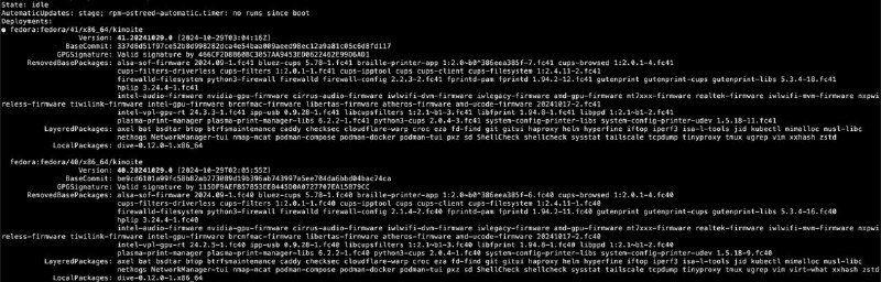 Atomic 桌面系统升级就是方便（快是不可能快的，btrfs 搭配 rpm-ostree 那真是破锅配烂盖（
