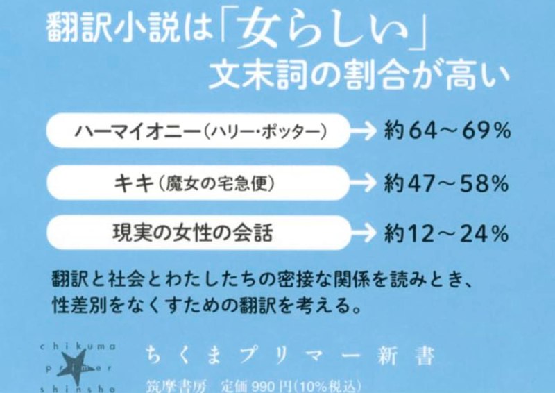 翻訳小説の中にいる少女や女性は、驚くほど「女らしい」話し方をしています